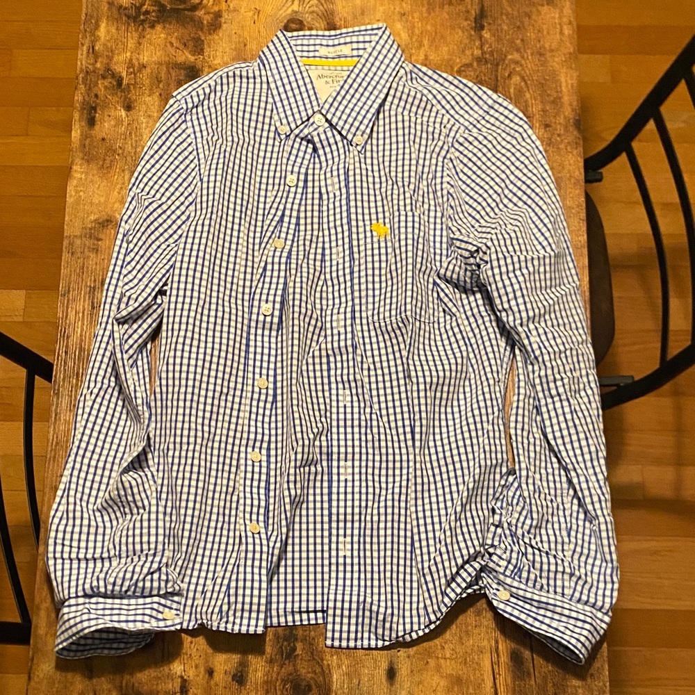 Abercrombie & Fitch Blue and White Checkered Shirt